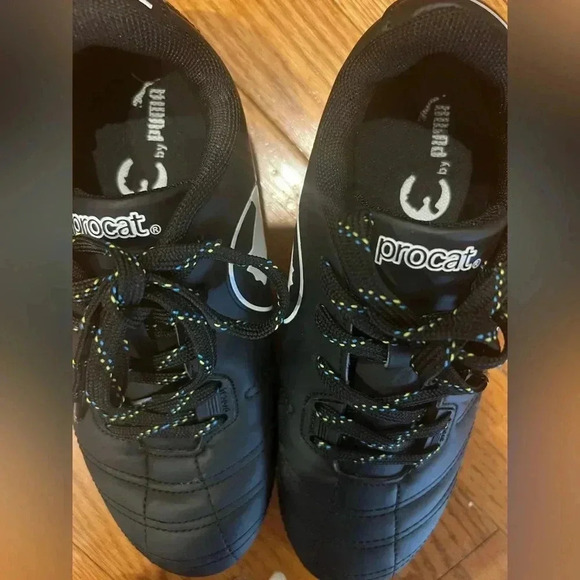 Puma pro cat speed force cleat big kid 4 black white blue soccer shoes cleats - Picture 12 of 17